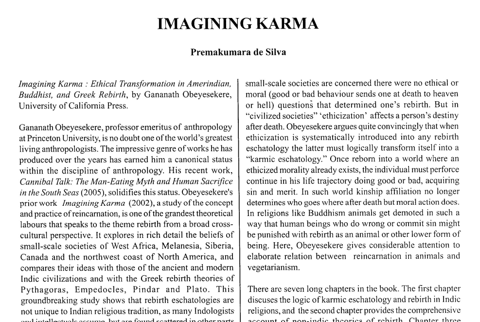 Imagining Karma Premakumara de Silva